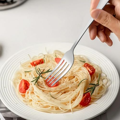 VANRA Travel Utensils Set with Case Portable Silverware Set for Lunch Box Stainless Steel Camping Cutlery Set Reusable 3-Piece Fork Spoon Knife for Work School Picnic (Silver)