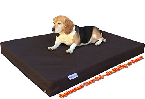 Dogbed4less Large 1680 Ballistic Heavy Duty Dog Pet Bed External Zipper Duvet Cover - Replacement Cover only, 41X27X4 Inches, Seal Brown - color: Seal Brown, size: 41X27X4 Inches