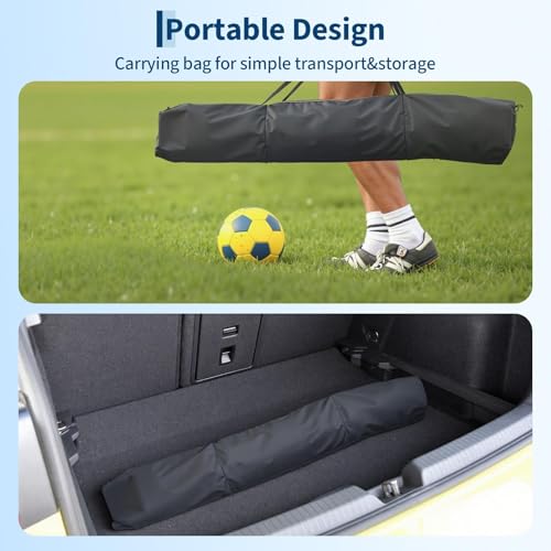 Soccer Goal 12x6 ft for Backyard, Portable & Collapsible, Heavy Duty Metal Base, Quick Set Up Training Net, Weather-Resistant with Carry Bag for Outdoor & Indoor
