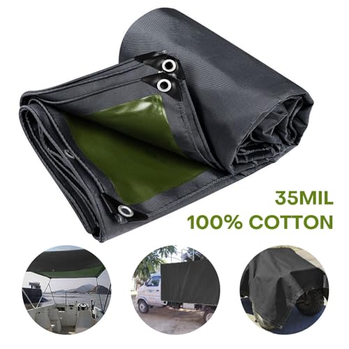 10 x 12ft Tarps Heavy Duty Thick Waterproof, Poly Canopy Black Tent Shelter Cover, 16 Oz Tarpaulin Shade, Rip and Tear Proof, UV Resistant Tarpaulin with Grommets and Reinforced Edges - color: Black, size: 10 x 12ft