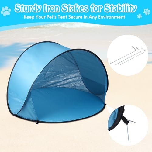Extra Large Dog Beach Tent - 47" Lx39 Wx30 H,Portable Outdoor Pop Up Pet Tent for Camping with Dogs Cats,Waterproof Dog Sun Shade Shelter for Medium-Sized to Bigger Pets