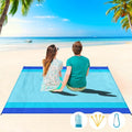 Beach Blanket Waterproof Sandproof 1-7 Adult Oversized 78 '' × 81 '' Lightweight Durable Compact Sand Free Extra Large Beach Mat for Travel Camping Hiking Picnic Blanket - color: Blue, size: 78“x81”