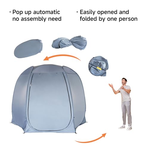 Alvantor® Pop Up Screen Tent House Room Instant Outdoor Camping Canopy Sun Shelter Gazebo for Patio, Backyard & Deck, Privacy Tent(2-10 People, 8'x8' 10'x10' 12'x12') - color: Gray, size: 10x10FT