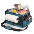 Lorbro Grill Caddy, BBQ Caddy with Paper Towel Holder, Portable Picnic Basket for Utensil and Condiment, Barbecue Grilling Tool Accessories Storage Organizer for Outdoor Griddle, Tailgate, Camping, RV - style: Blue
