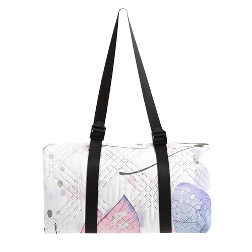 Outdoor Picnic Blanket,Portable Sandproof Waterproof Picnic Mat,Pink Butterfly Printed Camping Beach Mat for Sand and Wet Grass Hiking (Pink Butterfly S) - color: Purple Pink Butterfly, size: Standard - 59"x78"