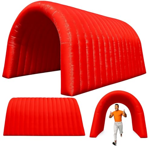 23x10x10FT Quick Setup Inflatable Tunnel Arch - for Sports Games, Trade Shows & Promotions (Blower Included) - color: Red, size: 24FT