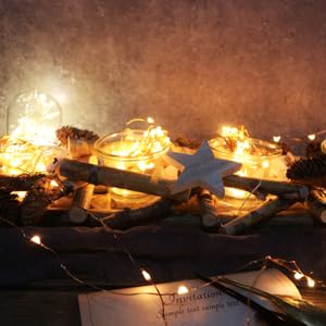 6-Pack 7Ft Starry String Lights No Remote Fairy String Lights 20 Micro Starry LEDs On Copper Wire CR2032 Batteries Included,For Wedding Centerpiece,Party,Christmas Table Decor(Copper Warm White) - color: Copper Warm White, size: 7ft