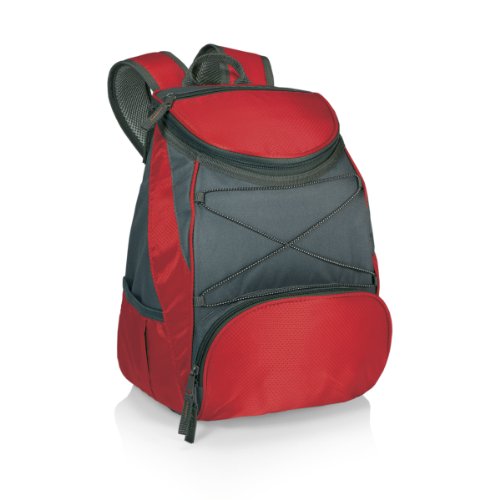 PICNIC TIME PTX Backpack Cooler, Modern Backpack Cooler with 20-Can Capacity, Fully Insulated Outdoor Lunch Bag with Water Resistant Interior, Pockets, Padded Straps, (Red with Gray Accents) - color: Red with Gray Accents, style: PTX 1.0 Tarana Backpack C