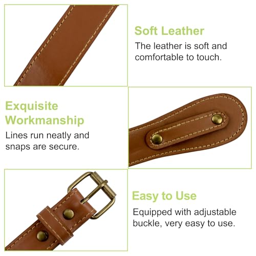 Picnic Blanket Carry Strap, PU Leather Yoga Mat Carry Strap with Adjustable Shoulder Belt for Outdoor Camping Hiking, 51cm