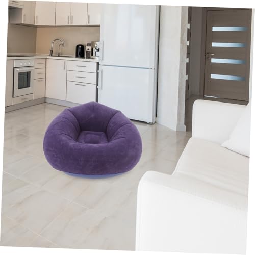 OUNONA Inflatable Bean Bag Chair for Adults Portable Flocked Lazy Sofa for Use for Living Room Bedroom Camping Includes Inflatable Pump