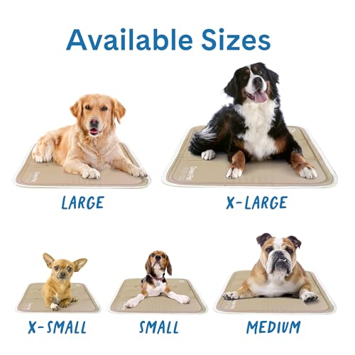 The Green Pet Shop Cool Pet Pad - Medium, Latte- Self-Cooling, Pressure Activated Mat for Dogs & Cats from 21-45 lbs - Non-Toxic Gel, No Water Needed - color: Latte, size: Medium