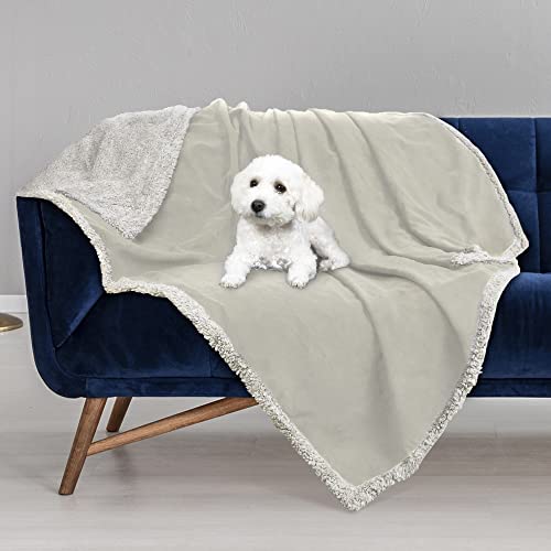 Kritter Planet Waterproof Dog Blanket, Reversible Water Proof Pet Blanket for Couch, Bed & Car, Washable Couch Covers for Medium Dogs - Protects Furniture from Fur, Dirt, and Accidents - color: Camel/Taupe, size: 50"x30"
