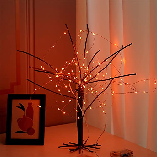 Ariceleo Mini Halloween Fairy Lights, 2 Pack Copper Wire Battery Operated LED String Lights for Bedroom, Christmas, Party, Decoration (5m/16ft Orange) - color: Orange, size: 2 Pack