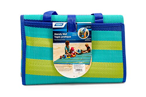 Camco Handy Mat with Strap - Perfect for Picnics, Beaches, RV and Outings - Green/Turquoise - 60" x 78" (42806) - color: Green/Turquoise, size: 5' x 6'6" (Rectangular)