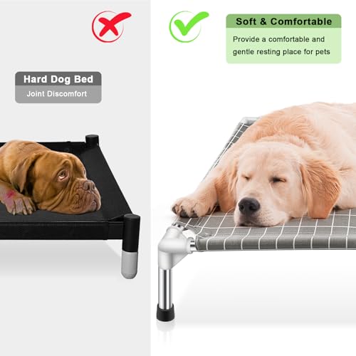 Elevated Dog Bed Pet Cot - Dog Cots Beds for Large Dogs | Detachable Raised Cat Dog Pet Bed for Large Dogs - size: Large-open