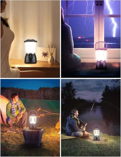Camping Lantern Rechargeable, Up to 336H Running Time Super Tent Light, 15000mAh/1500LM Emergency Light for Hurricane, Power Outages, Home, Hiking, IPX5 Water-Resistant - style: Black Big