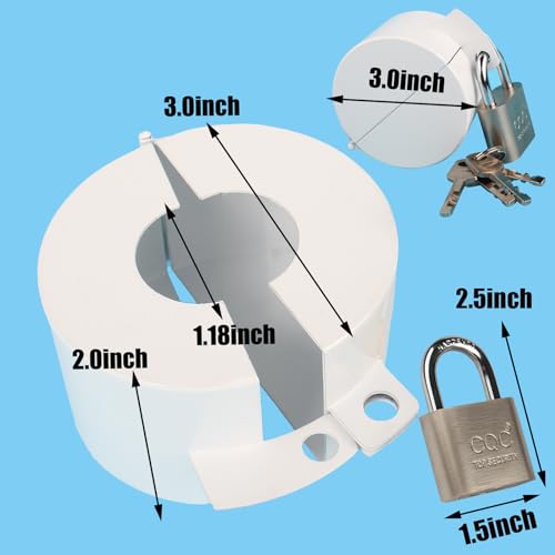 Outdoor Faucet Lock with Padlock Water Spigot Lockout Device Suitable for Garden Hose Bib Water Valve Childproof,Prevent Water Theft and Unauthorized Use of Water,White - color: White