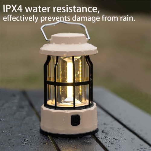 Rechargeable Lantern , Adjustable Waterproof Emergency Light , Ideal for Outdoor Survival, Fishing, Hurricanes, and Adventures，Portable Waterproof Camping Light,Lantern, Camping Lantern(White)