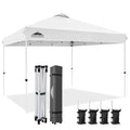 EAGLE PEAK Pop Up Canopy Tent with Wheeled Carry Bag, 8 Stakes, 4 Ropes, 4 Weight Bags, Easy Set Up Tent Canopy, 12x12 ft, 144sqft of Shade, White - color: White, size: 12x12