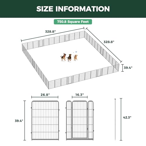 FXW Aster Dog Playpen Designed for Yard, 40inch 48 Panels - size: 40"H & 48 Panels