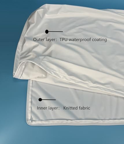 Waterproof Dog Bed Liner with Zipper Washable Extra Large for 54 x 44 Inch Dog Beds - size: 54x44x4 inch
