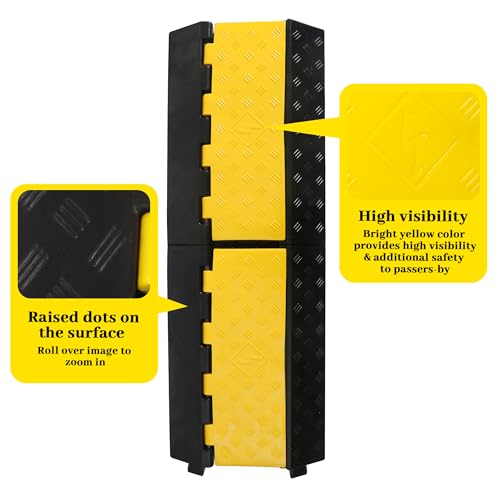Rubber Cable Ramp Cable Protector Ramps Wire Hose Protective 3 Channel Traffic Rubber Plastic Cord Cover Speed Bump for Asphalt Concrete Gravel Driveway Outdoor, 1 Pack - color: 3 channel-1 pack