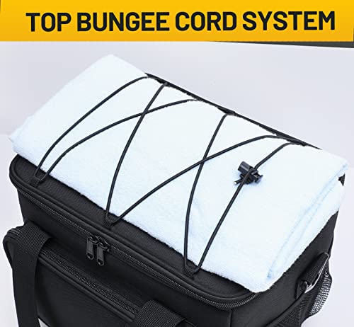 MIER Mens Lunchbox for Work Insulated 24 Cans/15L Large Lunch Bags Leakproof Adult Women Lunch Box Coolers for Travel Beach Picnic Office, Black - color: Black