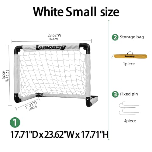 Small Soccer Goals for Kids, Foldable Mini Soccer Goal Set with Portable Soccer Net for Kids, Kid Soccer Goal for Indoor Outdoor Backyard Play, Soccer Toy Gift for Children - size: Classic White: 23.62×17.71×17.71 inch in goal