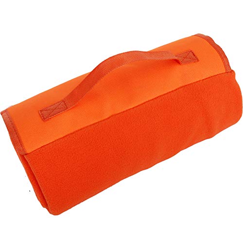 Threadart Personalized Embroidered Portable Blanket with Carrying Strap | Monogrammed Customized Travel Sports Stadium | Soft Fleece | 58in x 48in - Orange | for Picnic, Outdoor Blanket