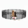 Dog Playpen 47 Inch Height 16 Panels Dog Fence Outdoor Indoor Metal Dog Pen for Large/Medium/Small Dogs for Yard Camping and RV | Black-Silver - size: 47"Height, style: 16 Panels