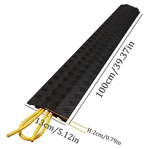 Cable Ramp Protective Cover,Cable Cover,Indoor Cable Protector Floor Cord Cover Cord Protector Single Channel Hose and Cord Protection for Outdoor and Indoor Use,100x13x2 cm~1 - size: 100x13x2 cm~1