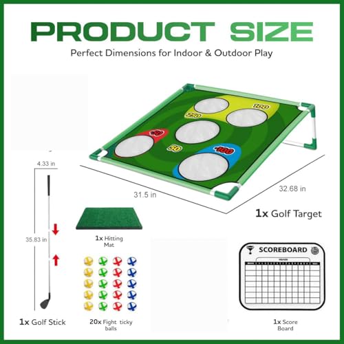 Golf Chipping Game – Portable Golf Game for Adults & Family, Indoor Outdoor Backyard Lawn Games, Foldable Practice Set with Carry Bag, Fun Golf Games for Adults, Ideal Gift for Adults