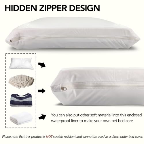 Waterproof Dog Bed Liner, Washable Replacement Cover Reusable Pet Pee Water Resistant Proof with Zipper, Liner Only 41x29 inch - size: 41x29x4 inch