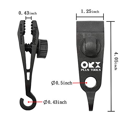ORXPLUS TOOLS 4pcs Thumb Screw Tarp Clips with Hook, Tent Clamps, Awning Clamp Set for Camping Canopies, Car Cover, Winter Boat, Pool, Sun Shade - size: Tarp Clips with Hook & 1 Eyelet 4pcs