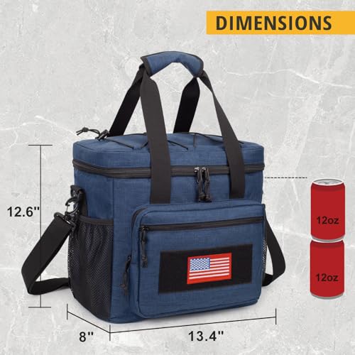 ATRIPACK Lunch Box for Men, Tactical Lunch Bag MOLLE Webbing Leakproof Insulated Lunchs Cooler Women Adult Meal with Adjustable Shoulder Strap Lunch Pail - color: Blue, size: Large