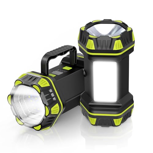 AlpsWolf 2 Pack Camping Lantern Rechargeable, LED Camping Flashlight, 4800 Capacity, 8 Modes Portable Camping Light for Emergency, Hurricane,Hiking, Power Outages, Camping Essentials - style: Green-2pack