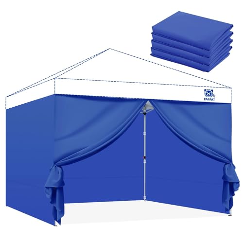 Fanpat Instant 10x10 Canopy Sidewalls for Pop Up Canopy, Waterproof UV Protection Fabric, 4 Packs Sidewalls with Zipper Door for Outdoor Events, Blue(4PCS Sidewalls Only, Canopy Tent Not Included) - color: Blue