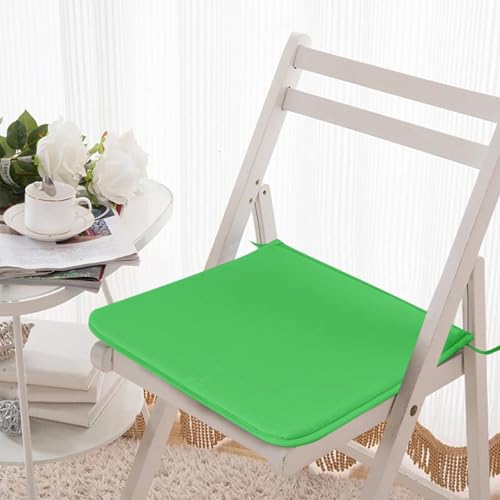 2-Pack Square Seat Cushions (15x15) - Soft Chair Pads with Ties for Indoor/Outdoor Use, Solid Color Comfort for Stools & Dining Chairs (Green) - color: Green