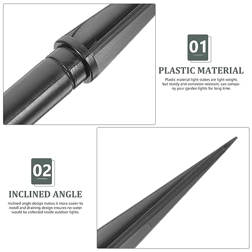 Uonlytech Garden Lamp Stake Accessory 10Pcs Solar Light Replacement Stakes Plastic Ground Spikes for Outdoor Solar Lights Durable Waterproof 4.33In - size: 11X1.2CM