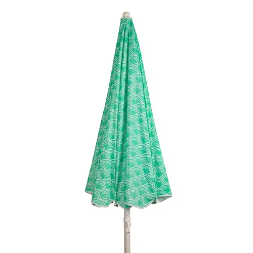 PICNIC TIME 5.5 Ft Portable Beach Umbrella, Lightweight UV Protection Sunshade with Tilt Pole & Carry Bag, Outdoor Canopy Umbrella for Beach, Sand, Pool, Patio, Camping, Travel, or Backyard Shade, (Mermaid Teal) - color: Mermaid Teal