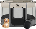 Rest-Eazzzy Dog Playpen, Foldable Kitten Playpen for Medium Dogs, Portable Pet Puppy Playpen with Removable Shade Cover, Indoor Outdoor Travel Camping Use for Small Pets with Carrying Case (S, Grey) - style: Small
