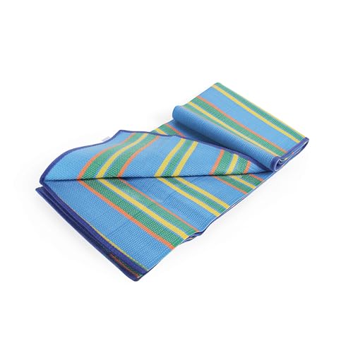 Camco Handy Mat with Strap - Perfect for Picnics, Beaches, RV and Outings - Blue/Green - 60" x 78" (42806) - color: Blue/Green, size: 5' x 6'6" (Rectangular)