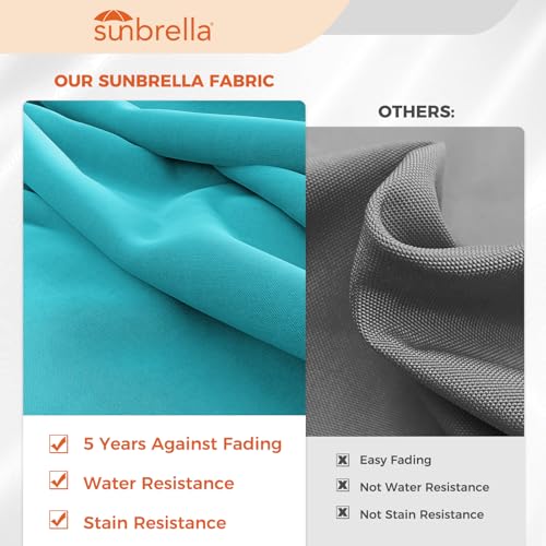 Grand patio 12 FT Sunbrella Cantilever Umbrella with Base Outdoor Aluminum Offset Umbrella with Tilt Adjustment (Aruba, 12 FT-SUNBRELLA) - color: Aruba-SUNBRELLA, size: 12 FT