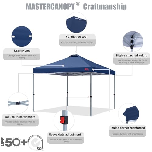 MASTERCANOPY Canopy Tent with Roller Bag (8x8, Navy Blue) - color: Navy Blue, size: 8x8