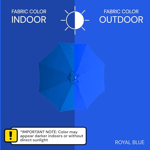 Formosa Covers - 9ft Market Patio Umbrella Replacement Canopy - 8 Ribs Top Canvas - 600D UV Protective and Water Resistant Umbrella Fabric - Premium Quality Replacement Canopy Cover ONLY (Royal Blue) - color: Royal Blue