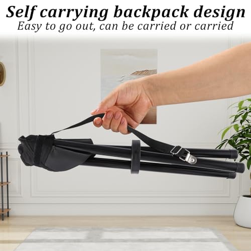 2PCS Portable Folding Camping Stool,Travel Outdoor Tripod Seat,Black Folding Camping Chairs for Camping Party Picnic Beach Garden Lawn Walking Hiking - color: Black