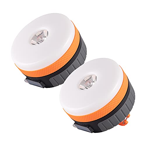 LIT-PaTH LED Camping Lantern, Rechargeable Light with Magnet Base, 2200 mAh, Survival Kit for Emergency, Hurricane, Outage, Medium Orange, 2 Pack - size: 2-pack, style: Medium Orange