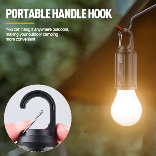 Led Tent Lights 5 Pack Camping Lantern USB Rechargeable Solar Tent Lights,Outdoor Hanging Light Bulbs with Clip Hook 3 Mode Lighting Warm White