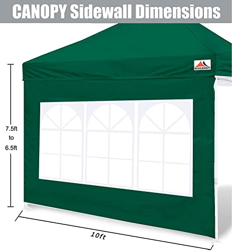 SCOCANOPY SideWall with Window for 10x10 Canopy Frame, 2 Pieces Sunwalls Only, Forest Green - color: forest green, size: 10X10