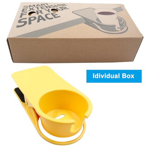 Jiozermi Drinking Cup Holder Clip, Desk Drink Holder with Clip for Water, Soda, Coffee Mug (Yellow) - color: Yellow